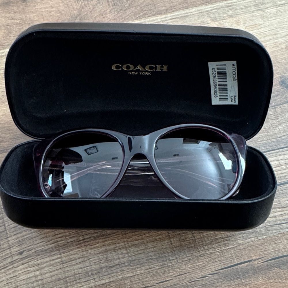 COACH Women's Purple Crystal Sunglasses Coach L060 Audrey Hc8064
